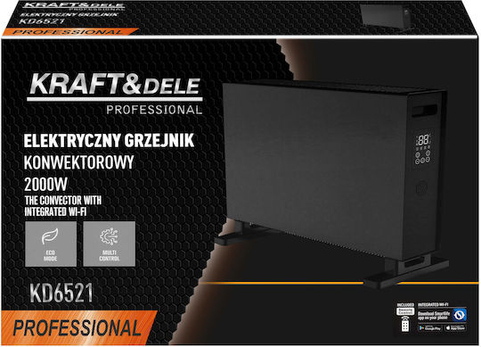 Kraft & Dele Floor Convector Heater 2000W with Electronic Thermostat and WiFi Black