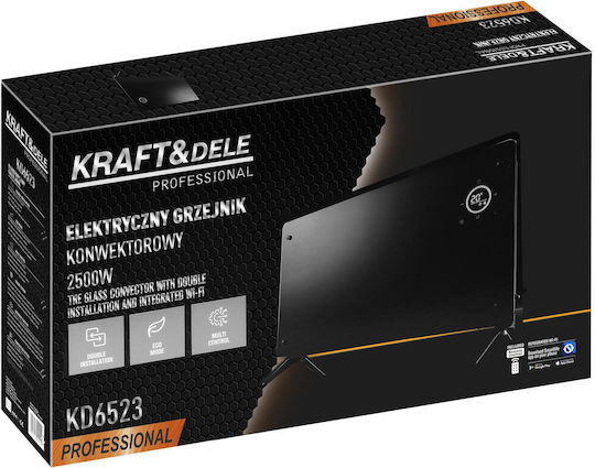 Kraft & Dele Θερμοπομπός Δαπέδου 2500W με Ηλεκτρονικό Θερμοστάτη και WiFi Μαύρος
