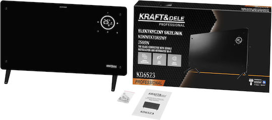 Kraft & Dele Θερμοπομπός Δαπέδου 2500W με Ηλεκτρονικό Θερμοστάτη και WiFi Μαύρος