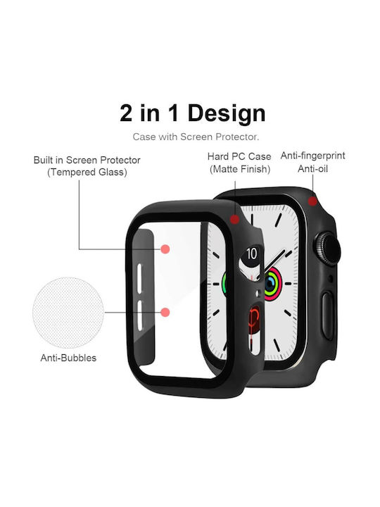 Cadru Dur Lavandă Gri 2-în-1 + Sticlă Călită Apple Watch 40mm