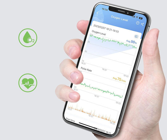 Professionelles Fingerspitzen-Oximeter für Kinder mit Bluetooth