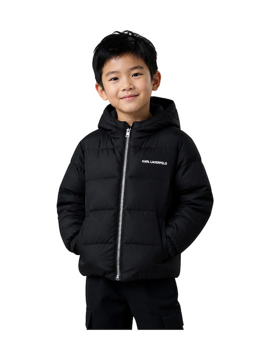 Kids Quilted Short Black Jacket