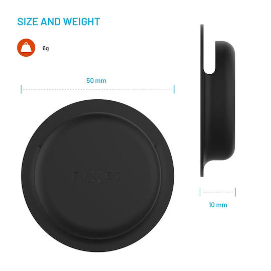 Fixed Fixed Seidige Silikon Selbstklebende Hülle Sticker Apple Airtag Doppelpack Schwarz