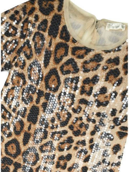 Boutique Mädchenkleid Tierdruck Leo