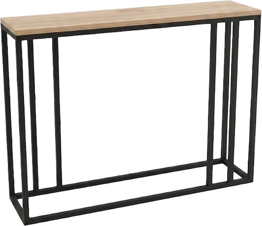Cansbia Konsolentisch aus Holz & Metall Schwarz M100xB25xH75cm
