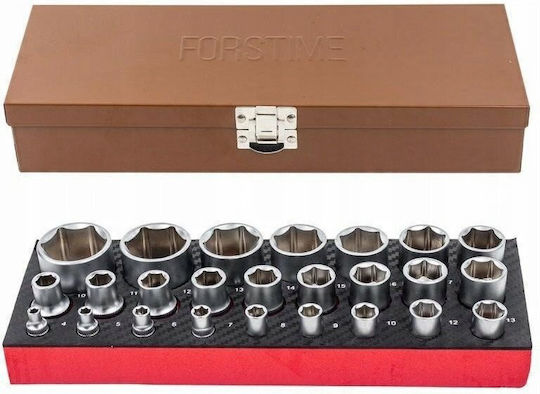 Forsage Ratchet with Sockets 1\4" & 1\2" 25 Pieces