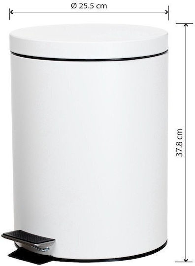 Metallic Bathroom Bin 12lt White