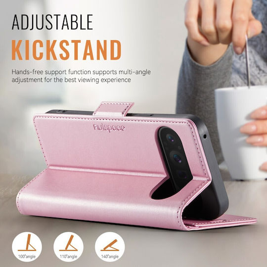 Autspace A11 Retro Wallet Pink Mobile Phone Case For Google Pixel 11 Pro XL