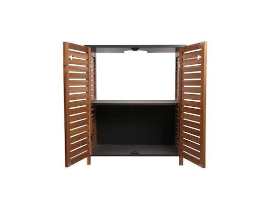 Eurocasa Countertop without Sink L66xW30xH70cm with 2 cupboards, 1 shelf and towel rack Brown