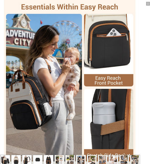 Miss Lulu Wickeltasche Rucksack Schwarze