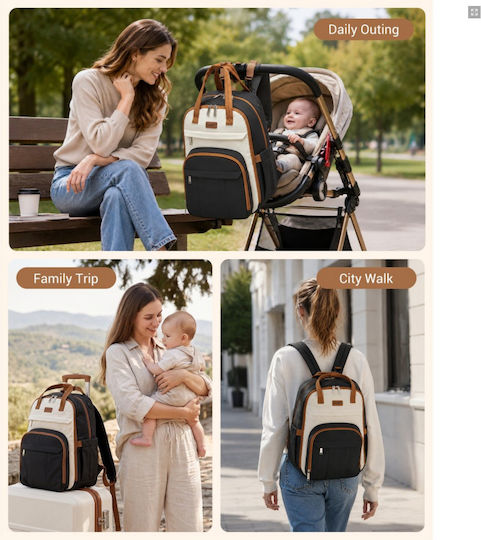 Miss Lulu Wickeltasche Rucksack Schwarze