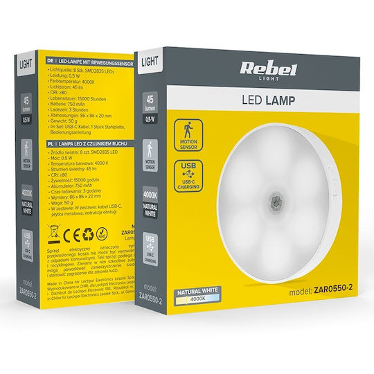Rebel LED Emergency Light with Battery Power Source and Motion Sensor