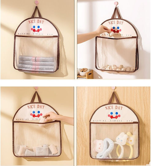 Fabric Hanging Storage Bag for Socks / Underwear in Brown Colour 40x10x44cm