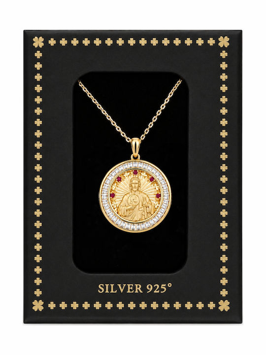 Ulysses Silver Pendant "Saint John The Baptist" Silver 925 14k Gold Plating Zircon Chain Gold Plated Silver 925