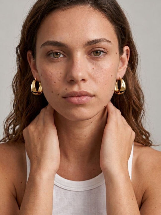 Bold Arch Golden Chunky Hoops Gold Large Hoops Stainless Steel