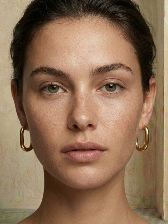 Chunky Link Gold Plated Steel Earrings Golden Classic