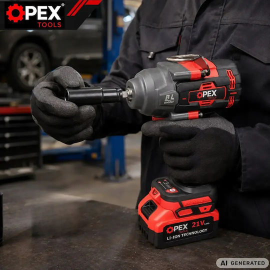 Opex Tools OPX28039 Безчетков Гайковерт На Батерия 21V 2x3Ah със Захват 1/2"
