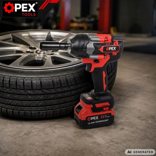 Opex Tools OPX28038 Bürstenloser Schlagschrauber Batterien 21V 2x3Ah mit Bitgröße 1/2"