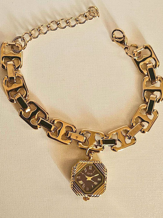 Women's Watch Battery with Gold Stainless Steel Bracelet