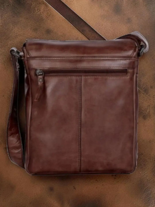 Leather Men's Shoulder / Crossbody Bag Brown
