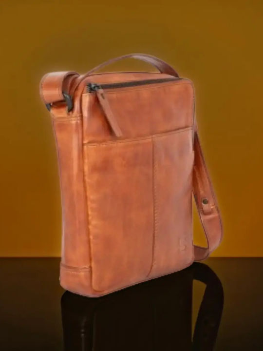 Leather Men's Shoulder / Crossbody Bag Tabac Brown