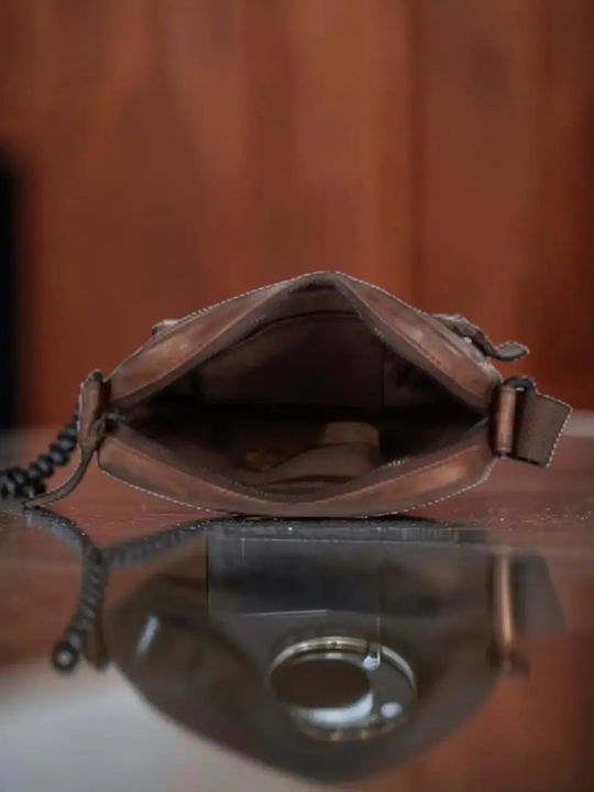 Leather Men's Shoulder / Crossbody Bag Brown