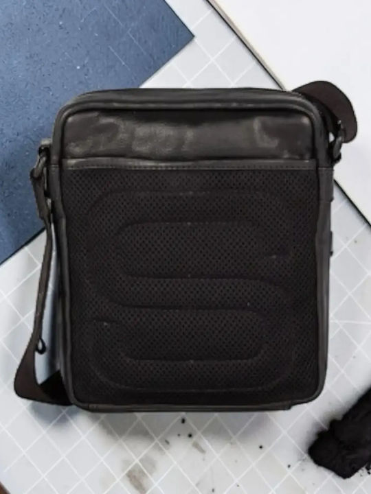Leather Men's Shoulder / Crossbody Bag Black
