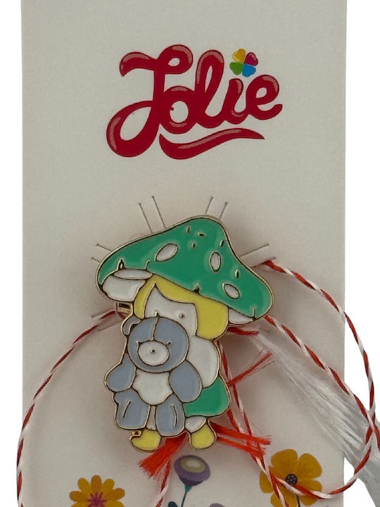 Martisor Pentru Copii Jolie Material Metalic Ambalaj Carton Design Brosa Dimensiune Aproximativ 2x2 Cm Design Ciupercă Ursuleț Multicolor