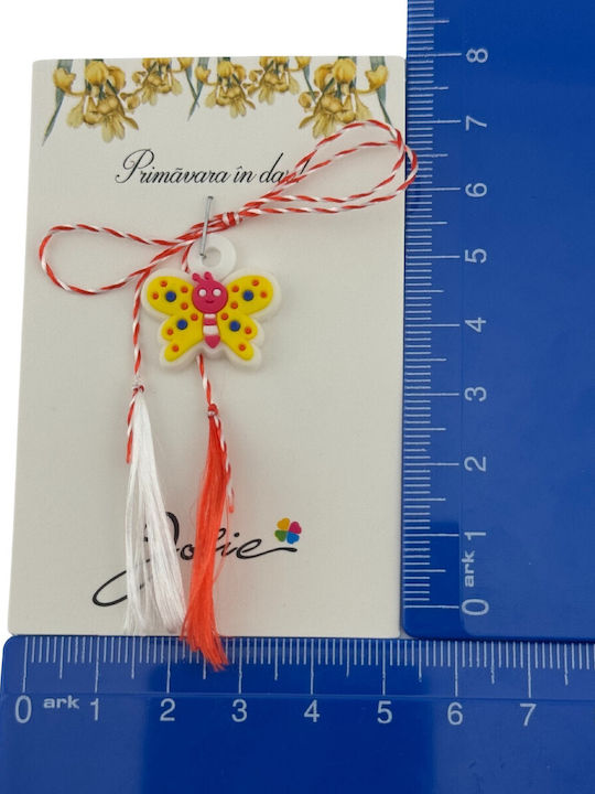 Martisor Pentru Copii Jolie Material Cauciucat Ambalaj Carton Model Fluture Multicolor