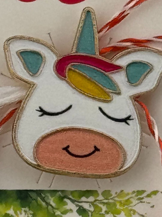 Martisor Pentru Copii Jolie Material Metalic Ambalaj Carton Design Brosa Dimensiune Aproximativ 2x2 Cm Model Unicorn Multicolor