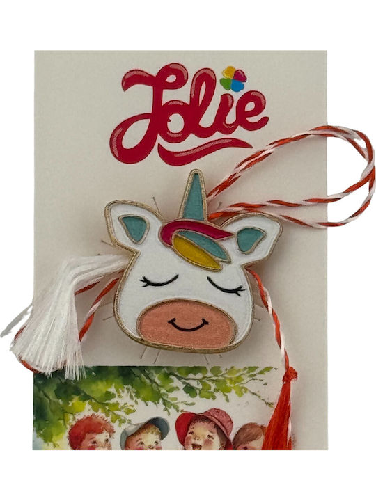 Martisor Pentru Copii Jolie Material Metalic Ambalaj Carton Design Brosa Dimensiune Aproximativ 2x2 Cm Model Unicorn Multicolor