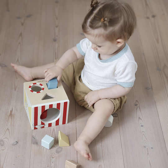 Micki Micki Baby Aktivitätsspielzeug Würfel aus Holz mit Sounds für 12+ Monate