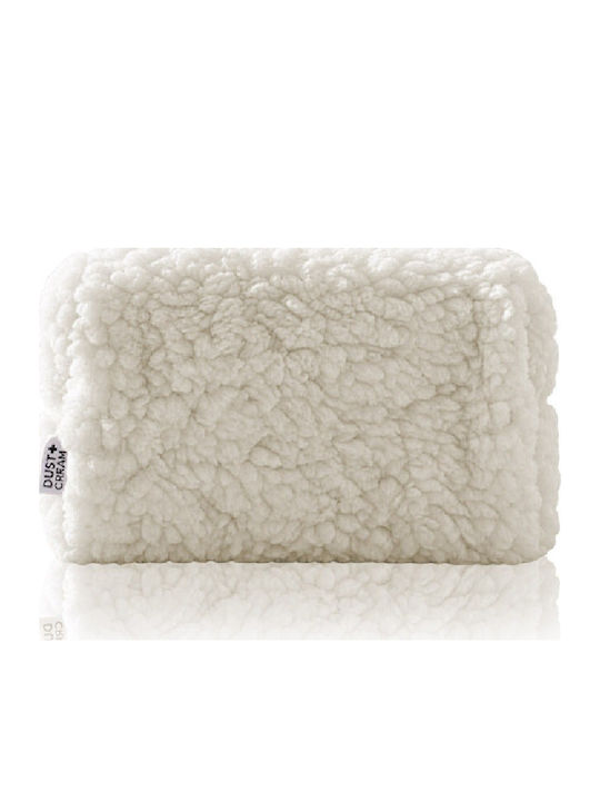 Toiletry Bag Fabric Synthetic Sheep Wool Beige 18x10x10cm