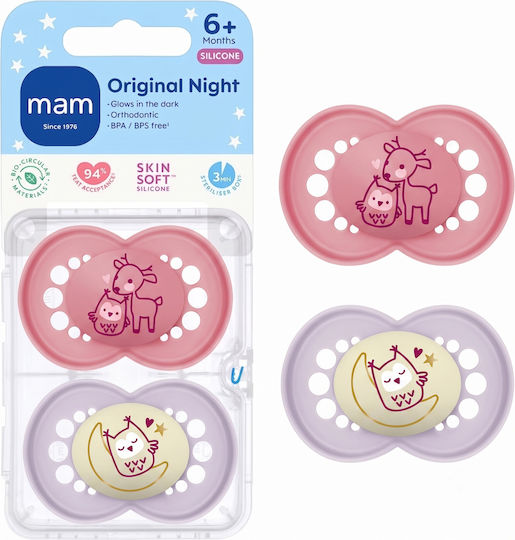 Mam Silicone Night Pacifier with Case for 6+ Months