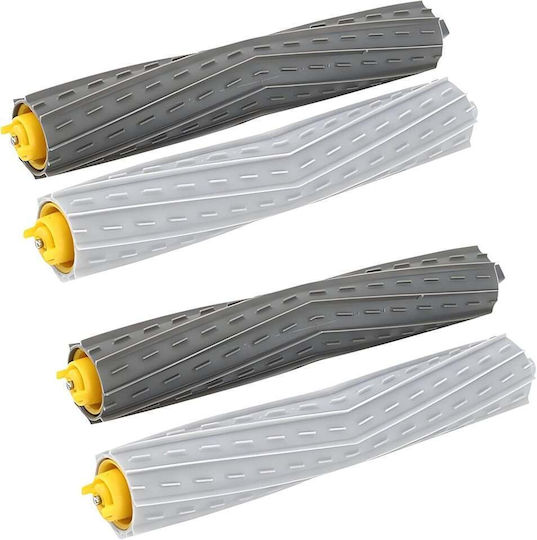 Set 2 Perii Principale Extrăgătoare cu Role din Cauciuc Compatibile cu iRobot Roomba Seriile 800 900 805 850 860 870 880 890 960 980 985 Perii Antirotative Fără Peri Sistem Antiblocare a Părului Rezistente la Uzură