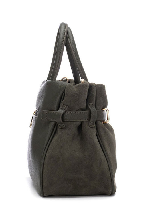 Damentasche Schulter Handtasche Crossbody Wildleder Khaki