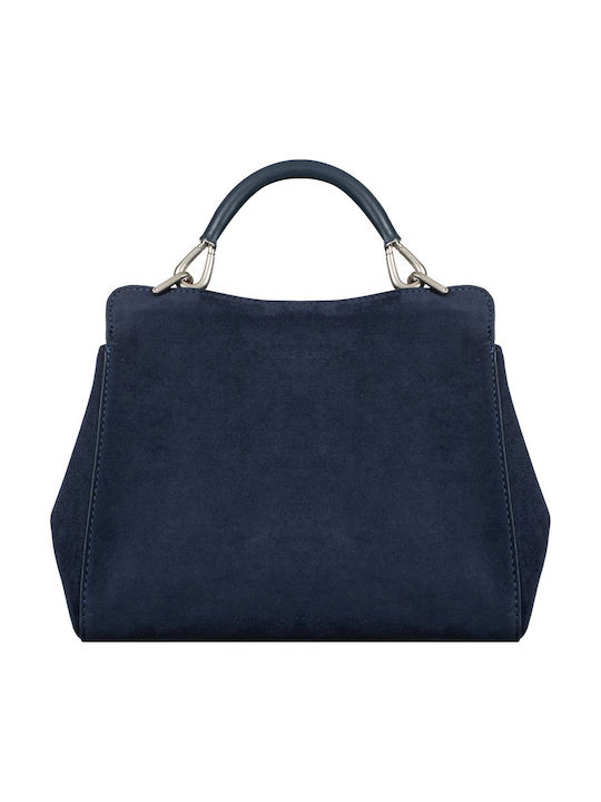 Γυναικεία Τσάντα Χιαστί / Χειρός Suede Navy Μπλε