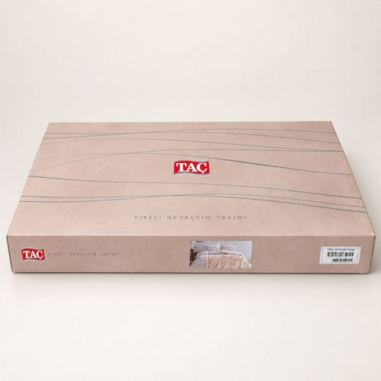 Tac Set Huse Pentru Pilote 100% Bumbac 200x220cm Dublu Cu 2 Fețe De Pernă & 1 Cearșaf Powder
