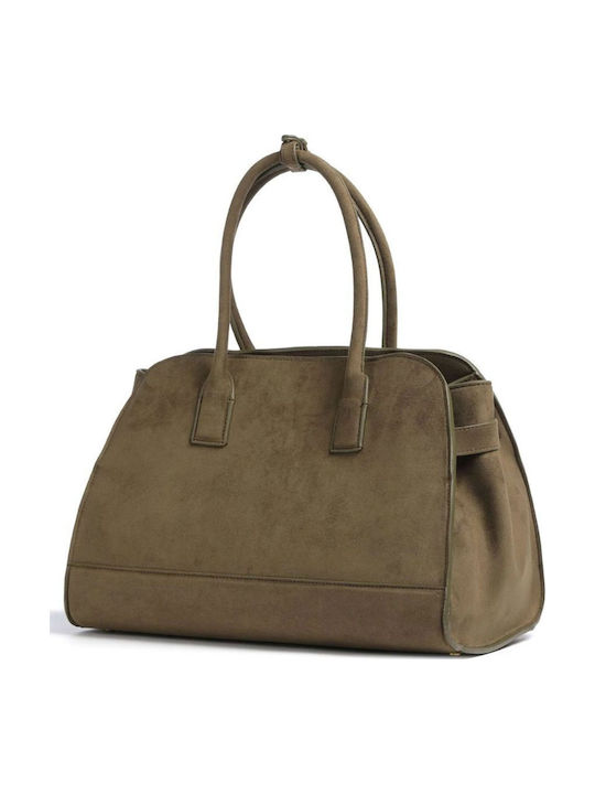 Γυναικεία Tote Τσάντα Suede Χακί