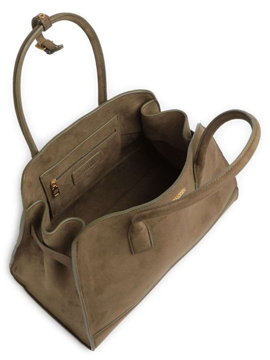 Γυναικεία Tote Τσάντα Suede Χακί