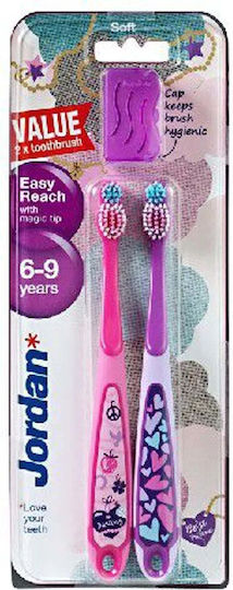 Jordan Set Children's Toothbrushes For 6+ Years 2 Pieces Pink