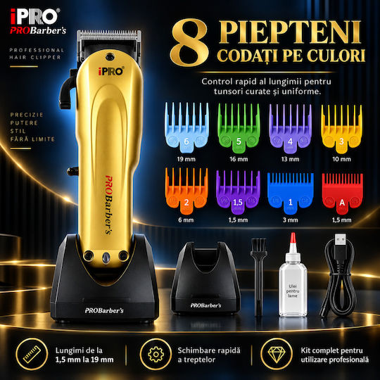 Professionelle Wiederaufladbare Haarschneidemaschine Gold