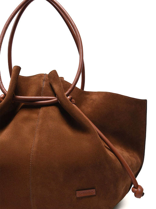 Γυναικεία Tote Τσάντα Suede Cuoio