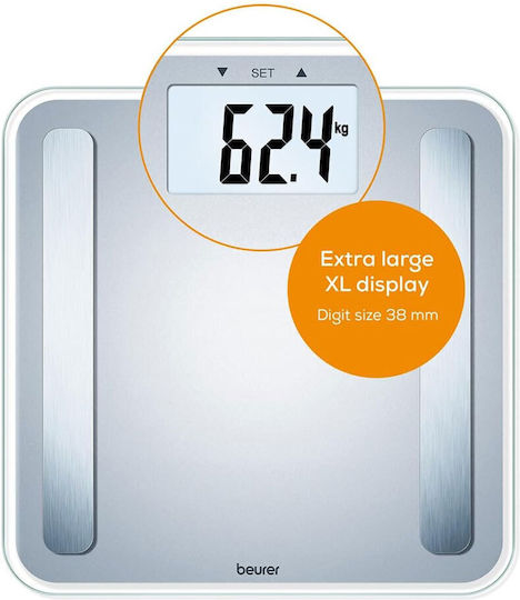 BF 183 Digital Bathroom Scale 180kg with Body Fat Counter Silver