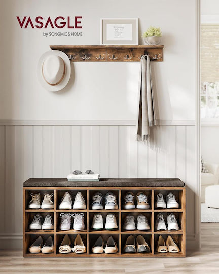 Mobilier Hol cu Pantofar și Bancă Rustic Brown 105x30x48cm