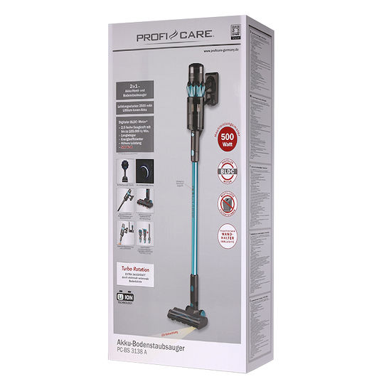 ProfiCare PC-BS 3138 Rechargeable 2 in 1 Stick & Handheld Vacuum 25.9V Blue