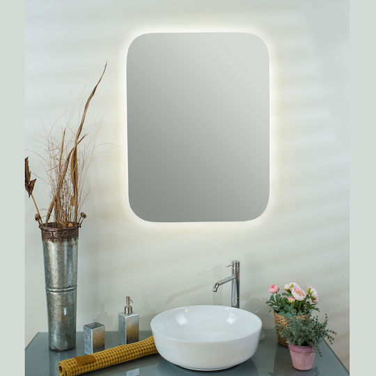Ορθογώνιος Καθρέπτης Μπάνιου Led Αφής 70x100cm