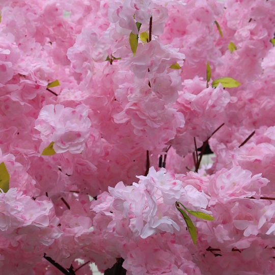 Großer Kirschenbaum aus künstlichen Blumen 320cm Rosa Blüten Braun