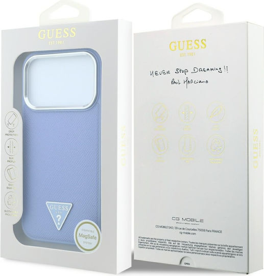 Guess Geanta Triangle Logo Magsafe Husă Apple iPhone 18 Pro Max 17 Albastră