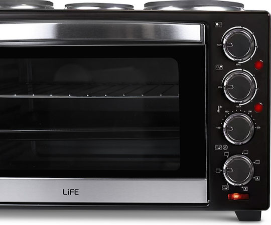Life Kouzinaki 483 Electric Kitchenette 48lt with 3 Burners and Hot Air Black